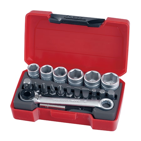 Teng Tools T1419 - 19 Piece 1/4" Drive Socket Set T1419